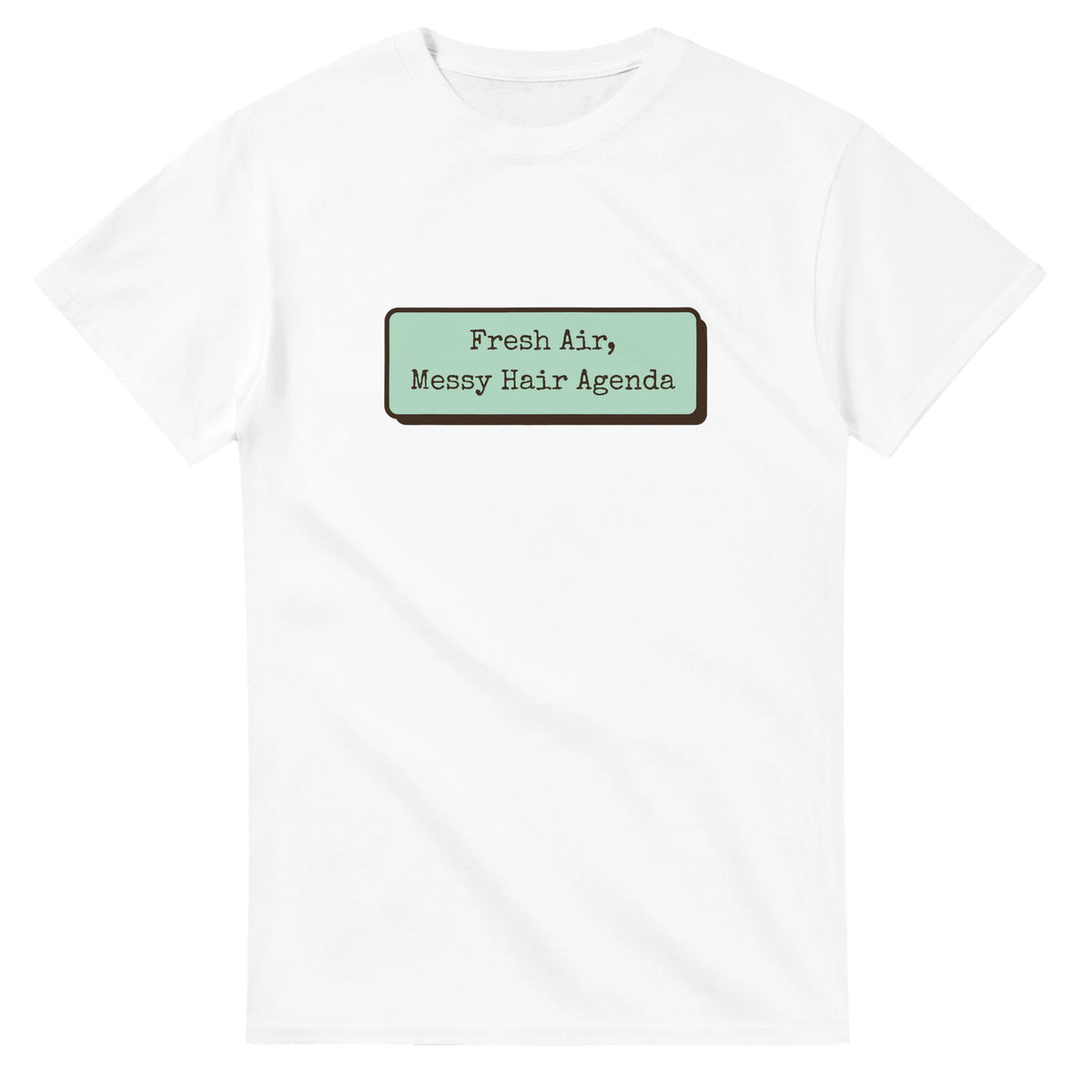 Fresh Air, Messy Hair Agenda — white unisex t-shirt