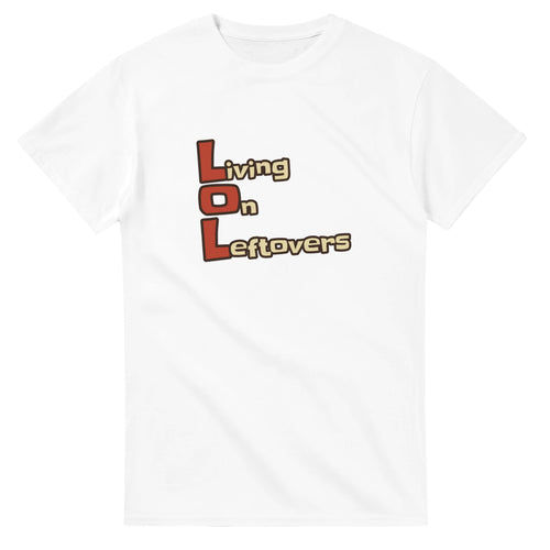Living on Leftovers — white unisex t-shirt
