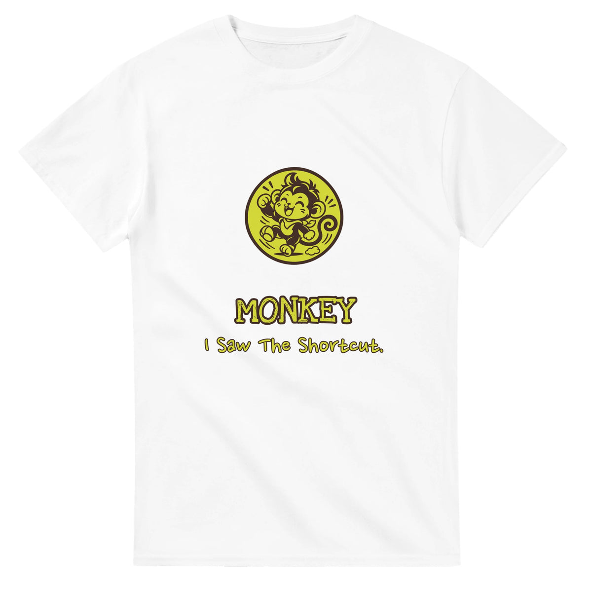 Monkey • I Saw The Shortcut — white unisex t-shirt