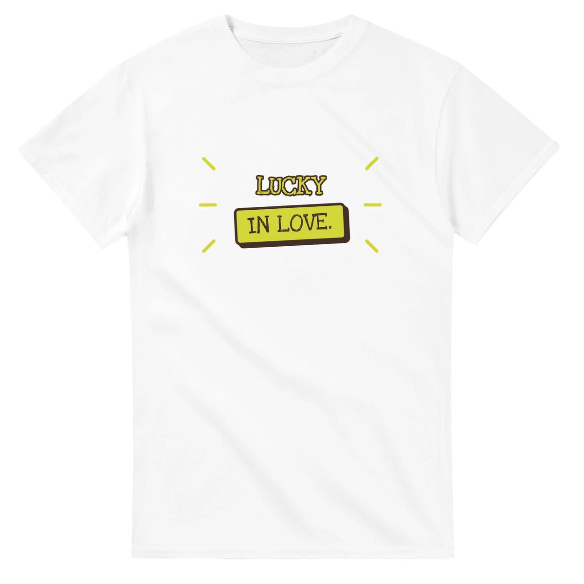 Lucky In Love — white unisex t-shirt