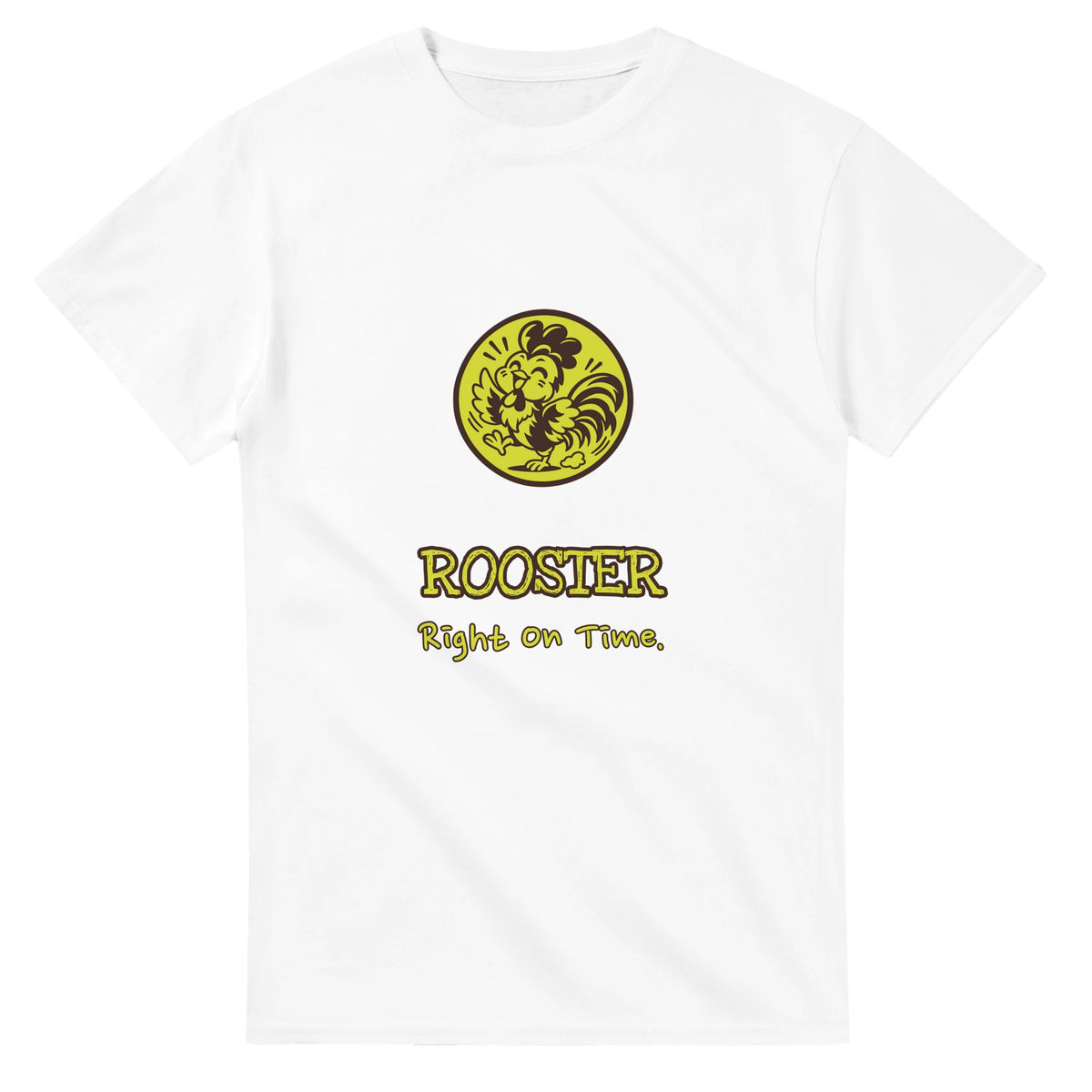 Rooster • Right On Time — white unisex t-shirt