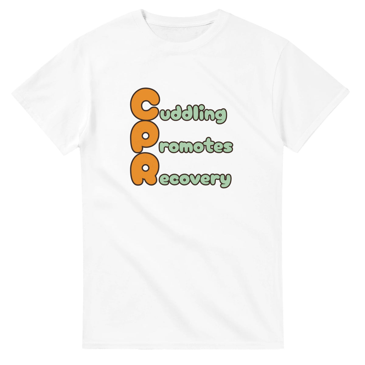 Cuddling Promotes Recovery — white unisex t-shirt