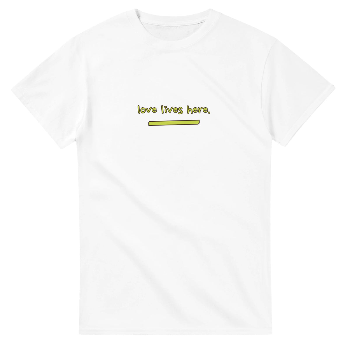 Love Lives Here — white unisex t-shirt