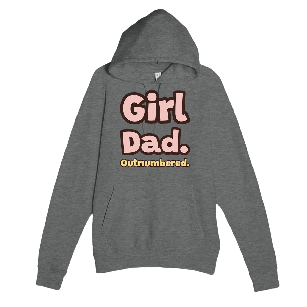 Girl Dad. Outnumbered — cute graphite heather unisex hoodie