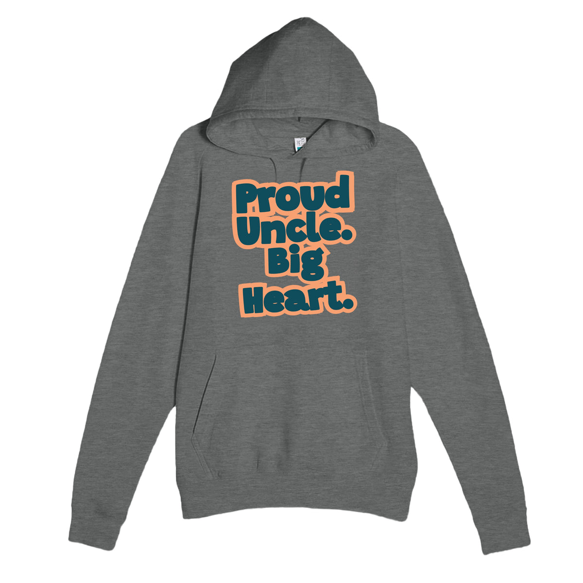 Proud Uncle. Big Heart — heartfelt graphite heather unisex hoodie