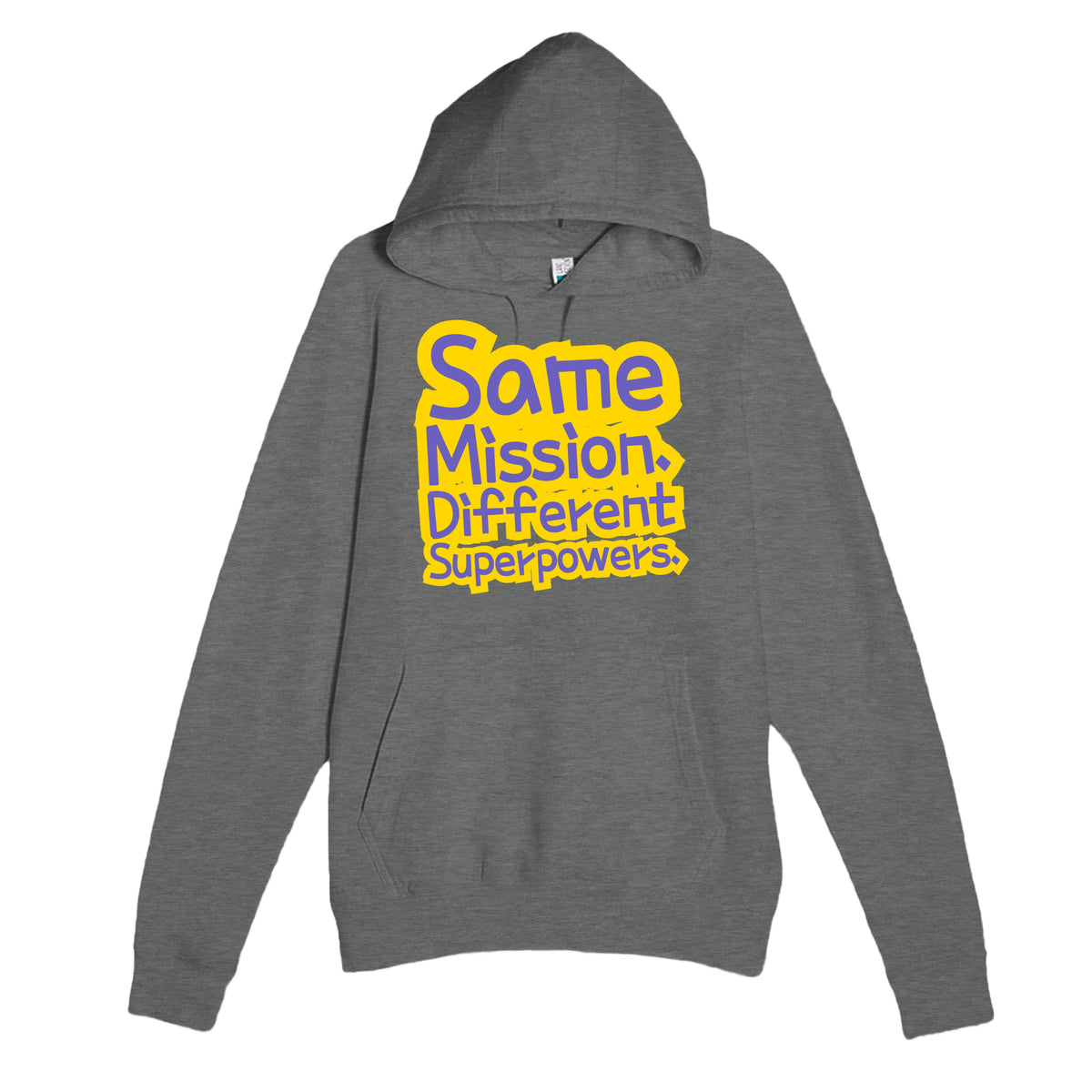 Same Mission. Different Superpowers — cute graphite heather unisex hoodie
