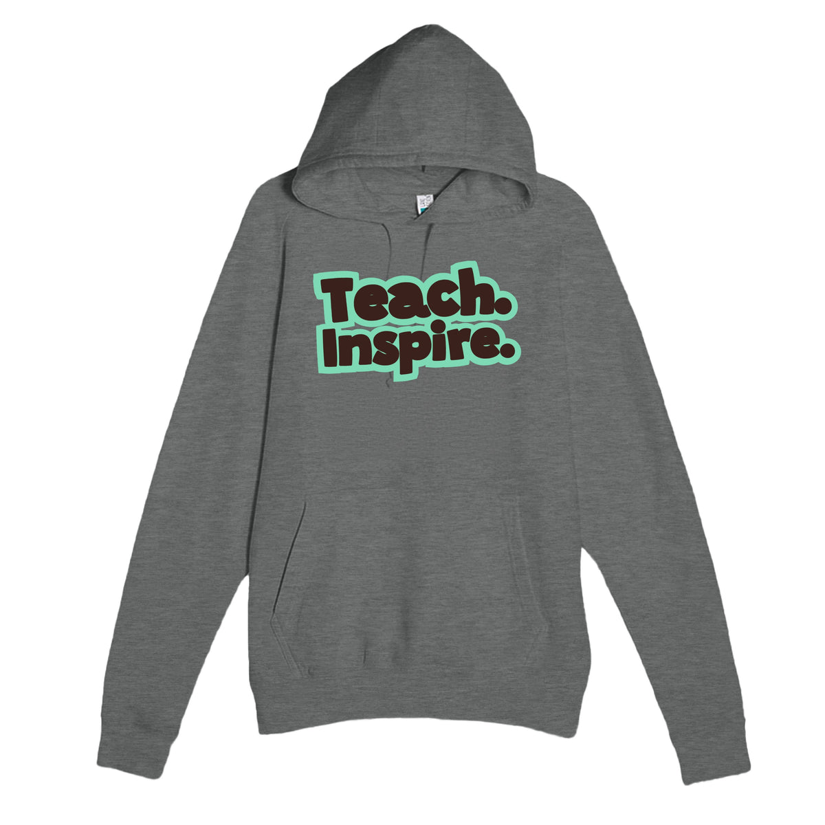 Teach. Inspire — heartfelt graphite heather unisex hoodie