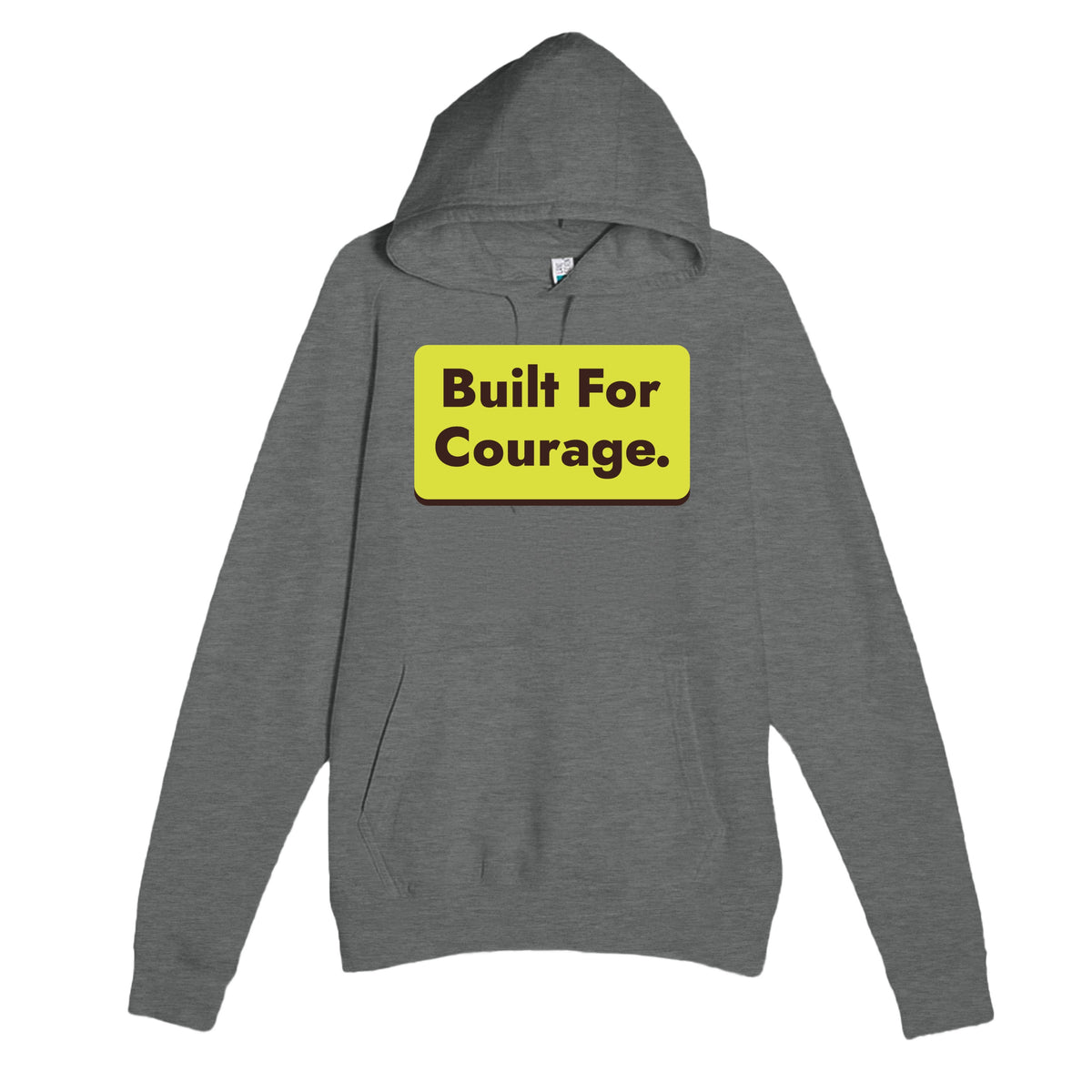 Built For Courage — heartfelt graphite heather unisex hoodie