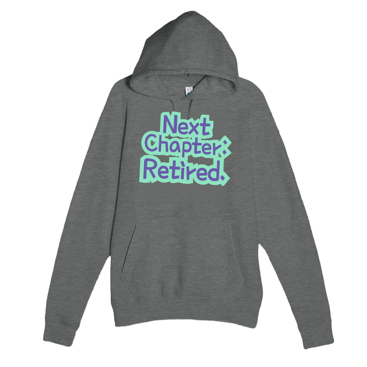 Next Chapter: Retired — heartfelt graphite heather unisex hoodie