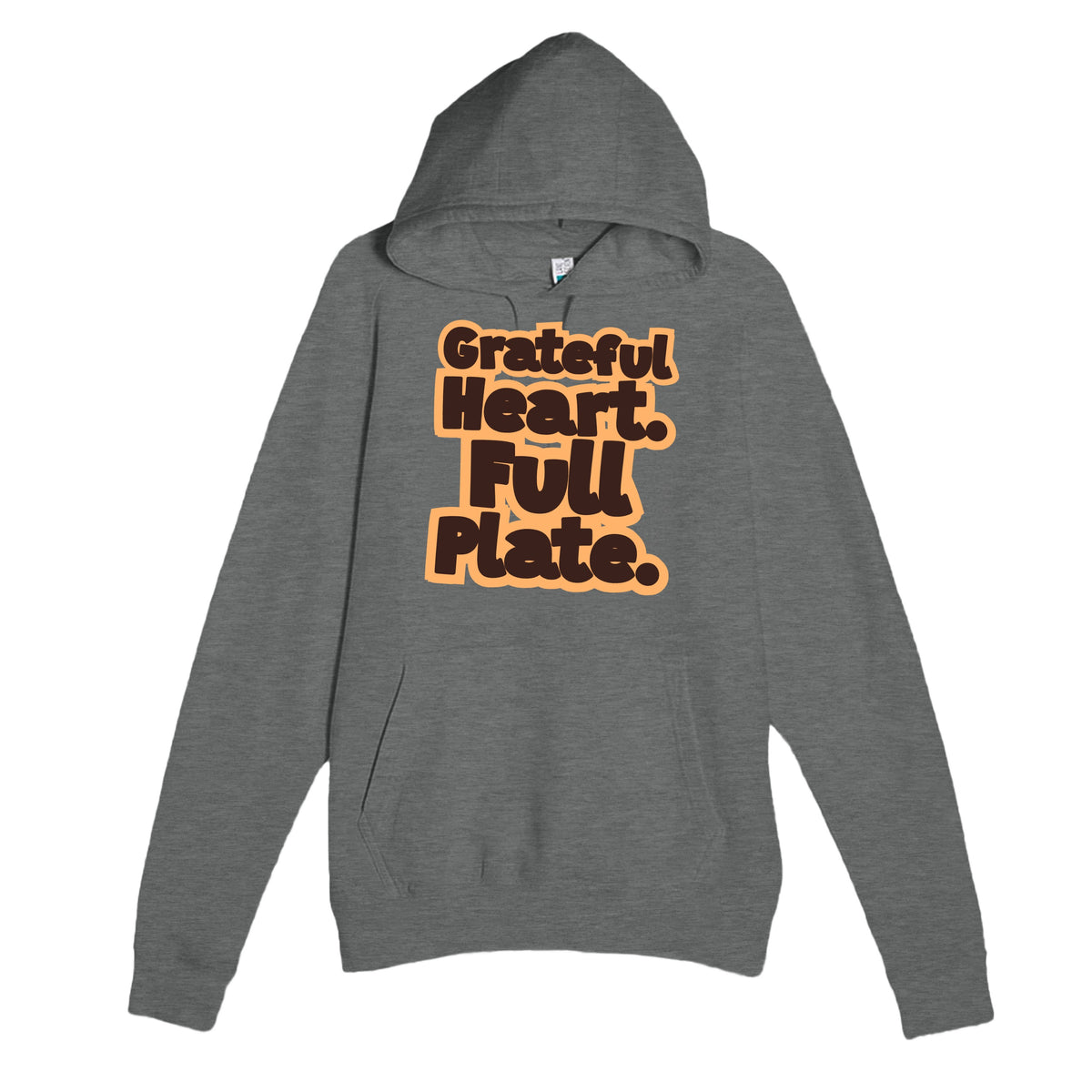 Grateful Heart. Full Plate — funny graphite heather unisex hoodie