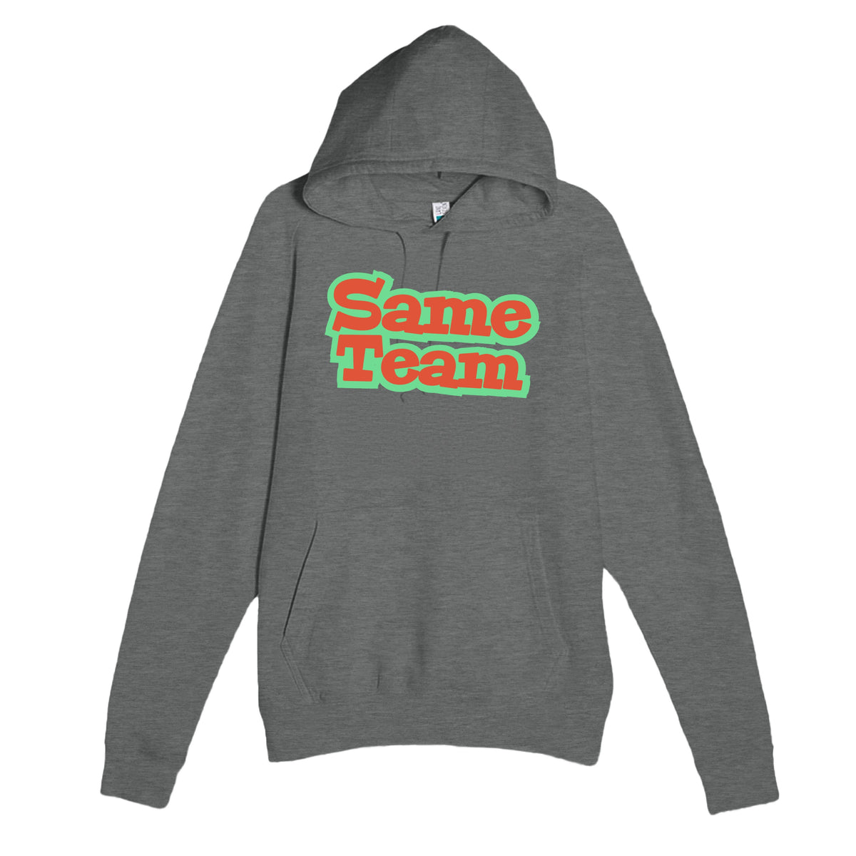Same Team — heartfelt graphite heather unisex hoodie