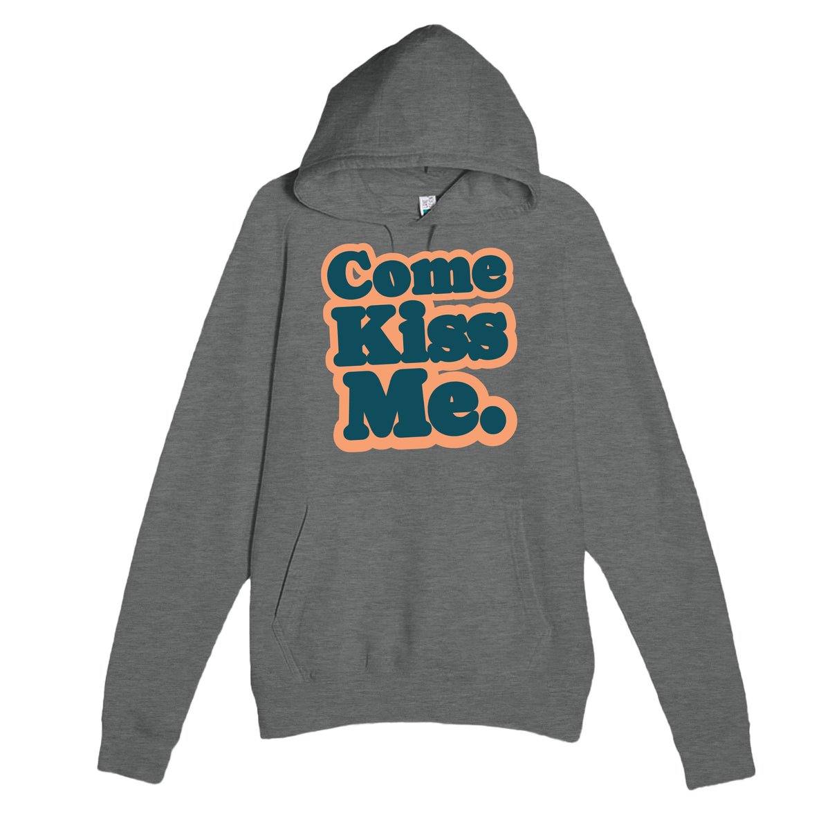 Come Kiss Me — cute graphite heather unisex hoodie