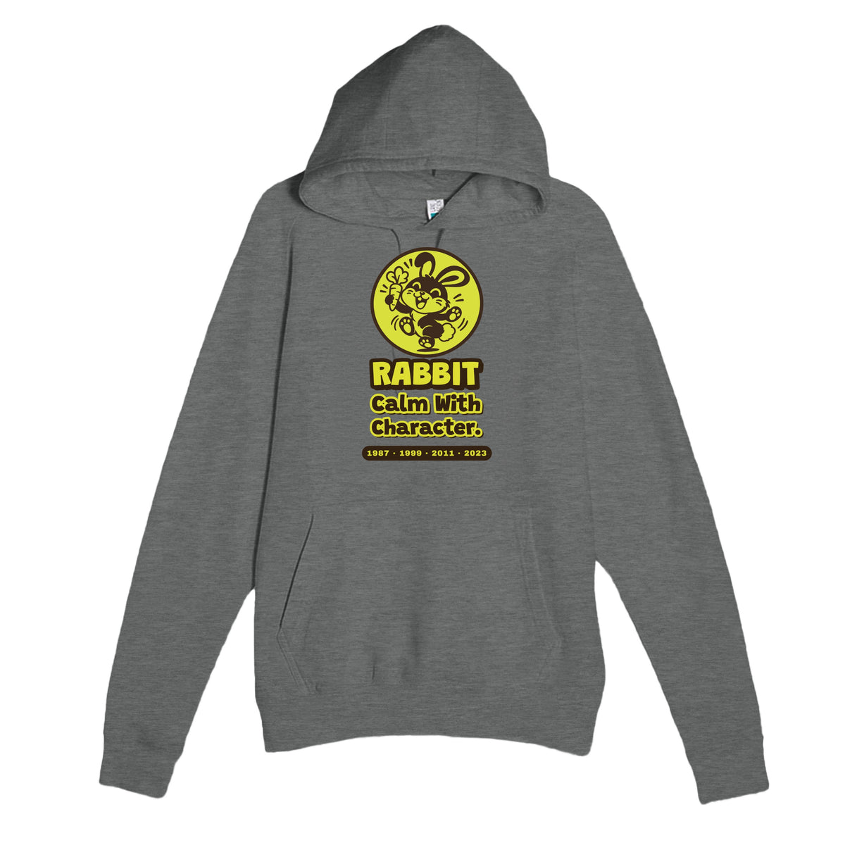 Rabbit • Calm With Character — cute graphite heather unisex hoodie