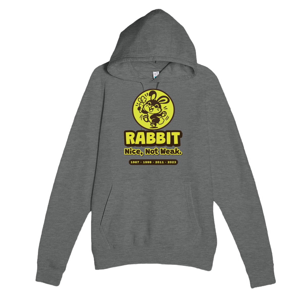 Rabbit • Nice, Not Weak — cute graphite heather unisex hoodie