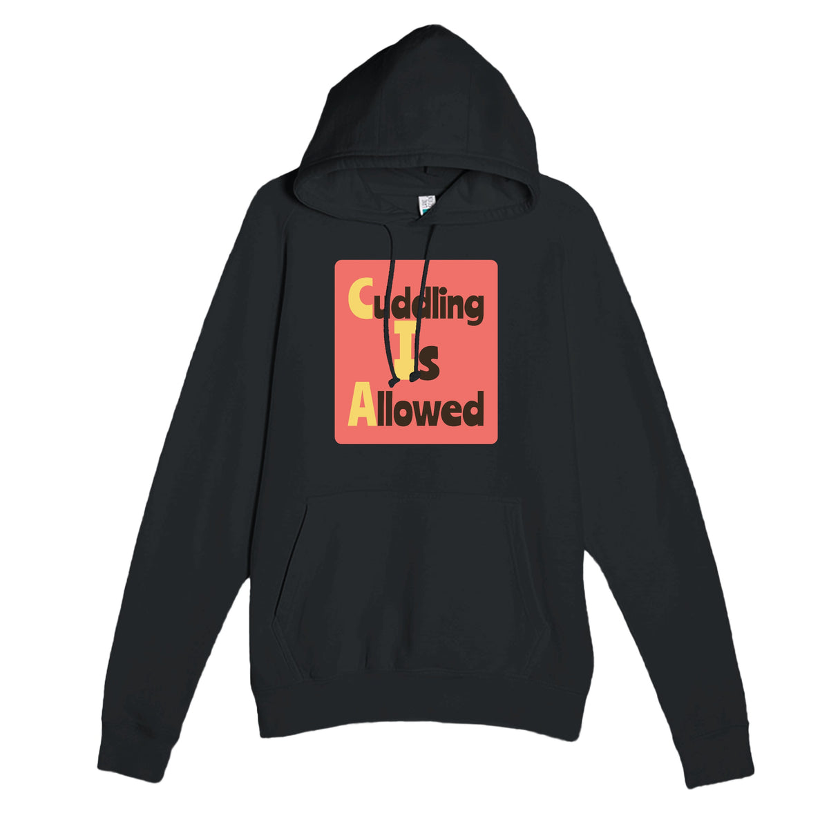 Cuddling Is Allowed — funny black unisex hoodie