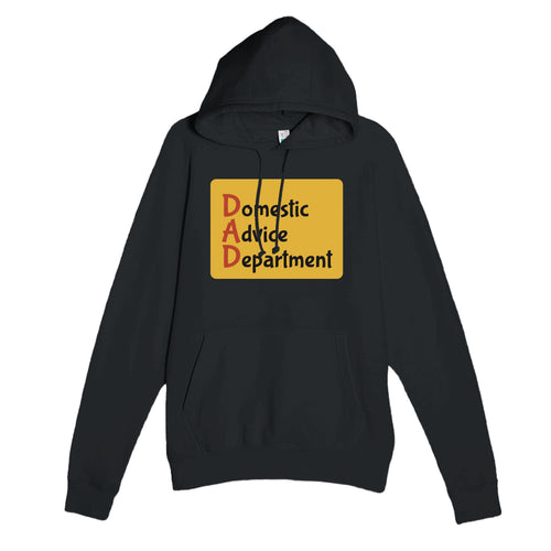 Domestic Advice Department — funny black unisex hoodie