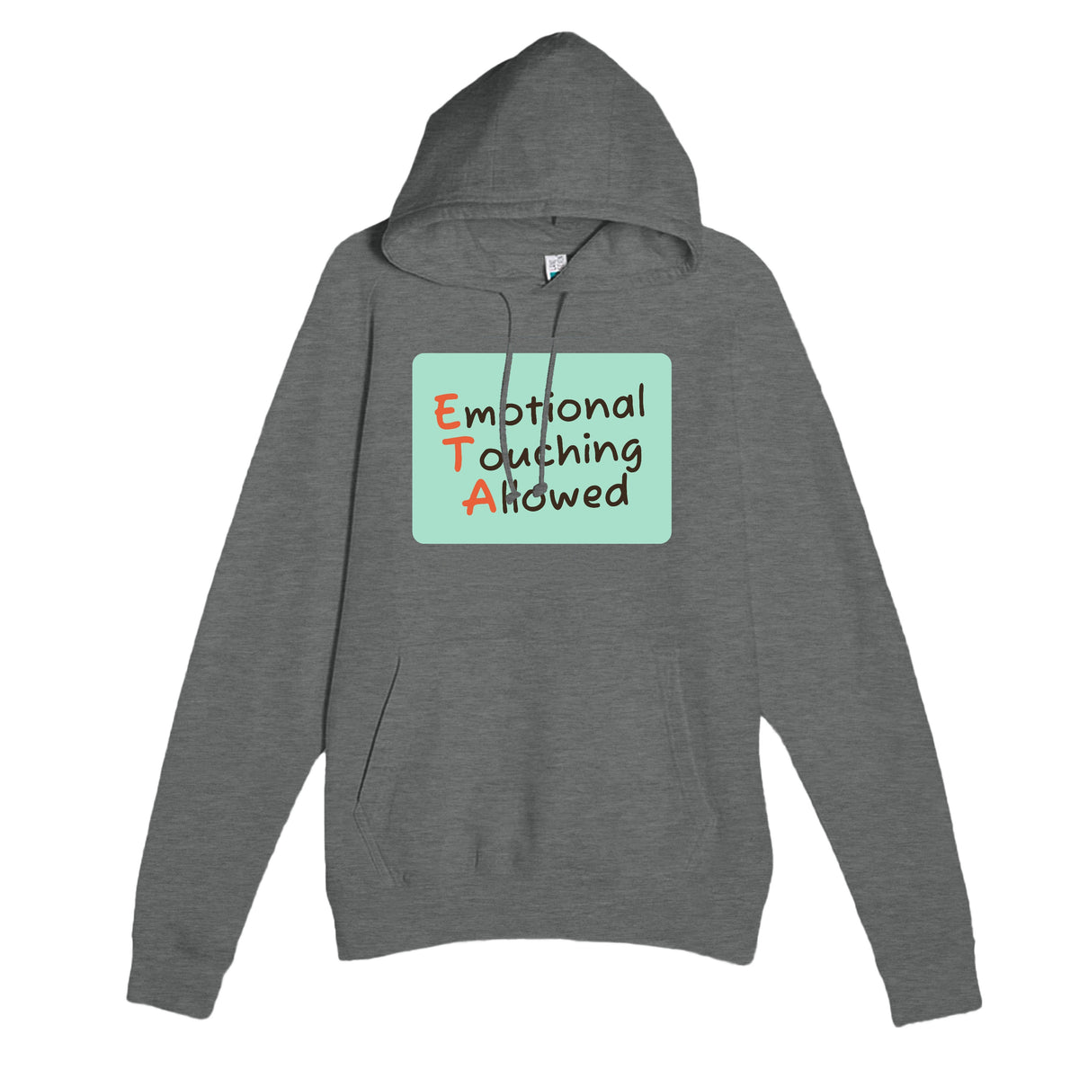 Emotional Touching Allowed — funny graphite heather unisex hoodie