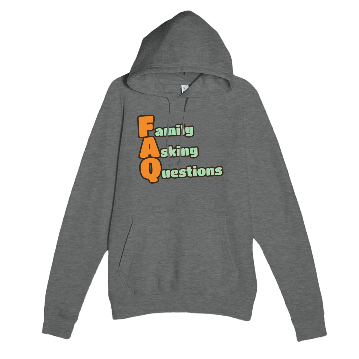 Family Asking Questions — funny graphite heather unisex hoodie