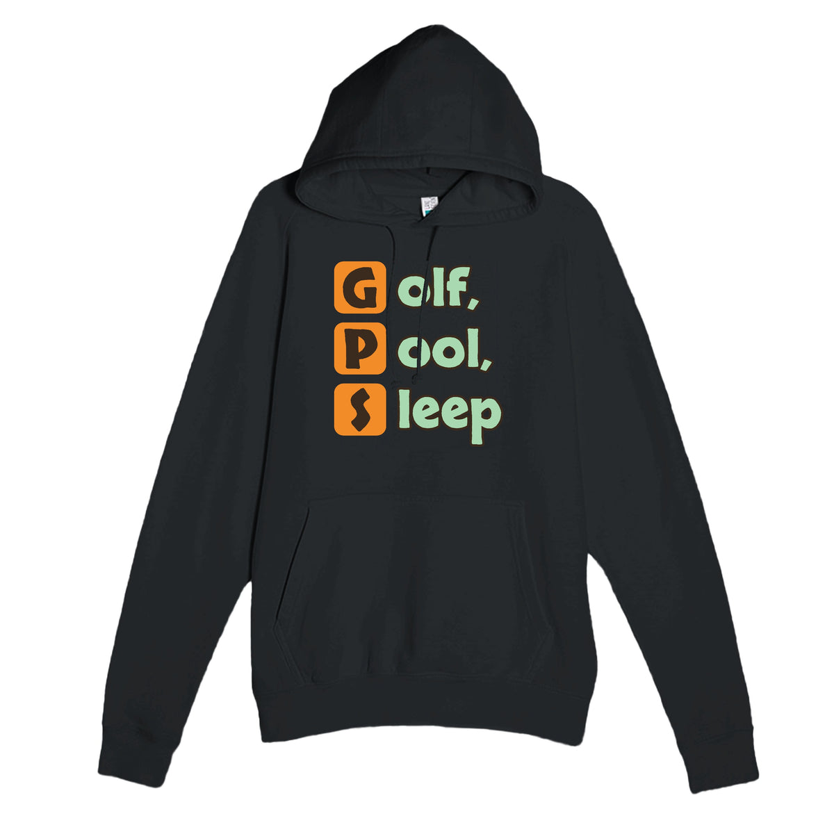 Golf, Pool, Sleep — funny black unisex hoodie