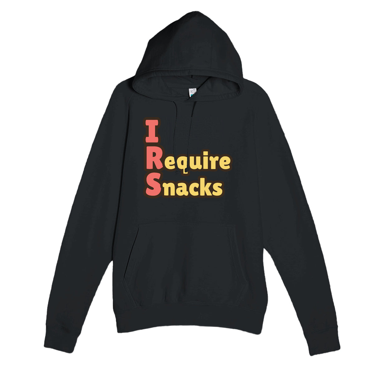 I Require Snacks — funny black unisex hoodie