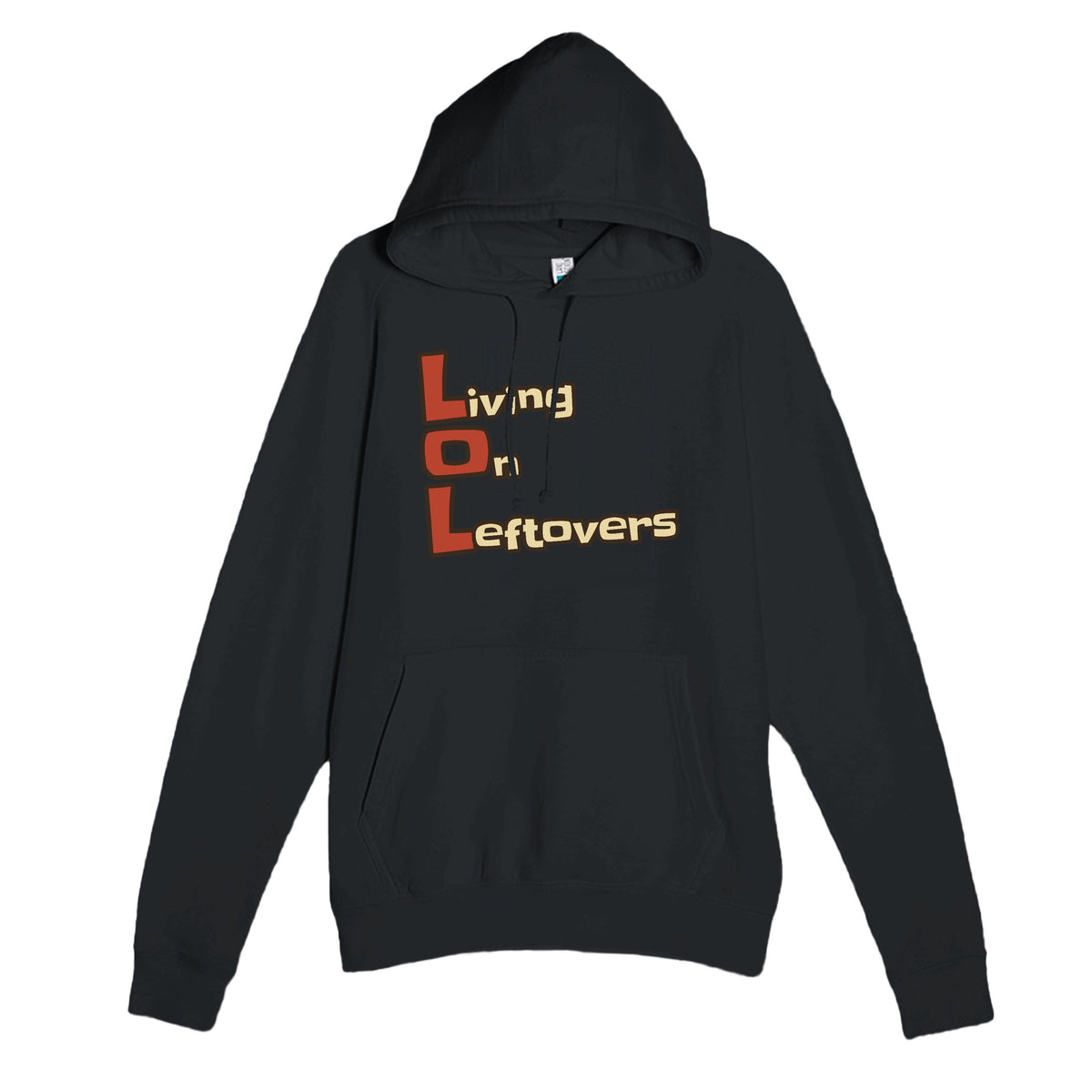 Living on Leftovers — funny black unisex hoodie