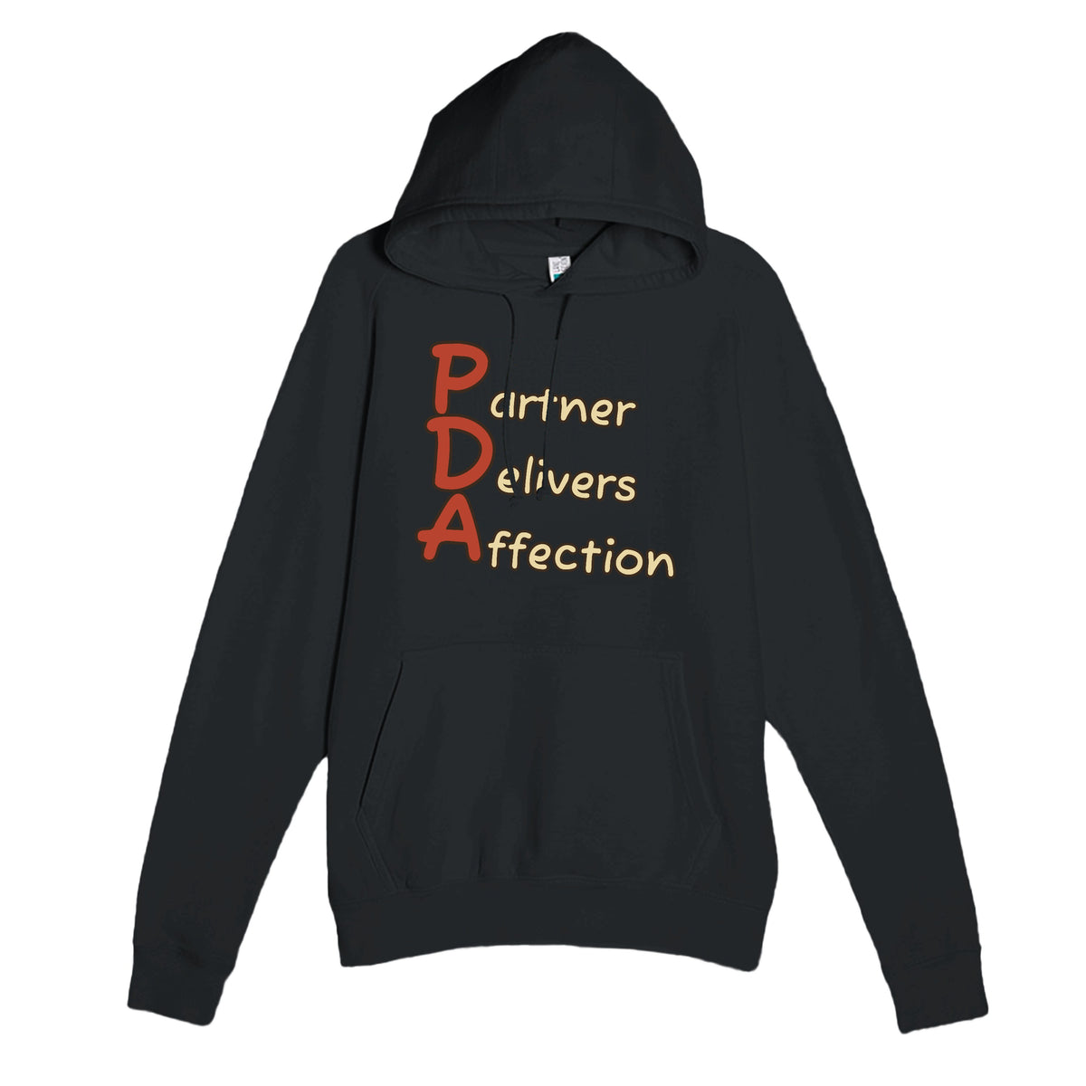 Partner Delivers Affection — funny black unisex hoodie