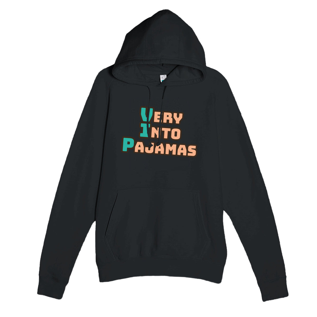 Very Into Pajamas — funny black unisex hoodie