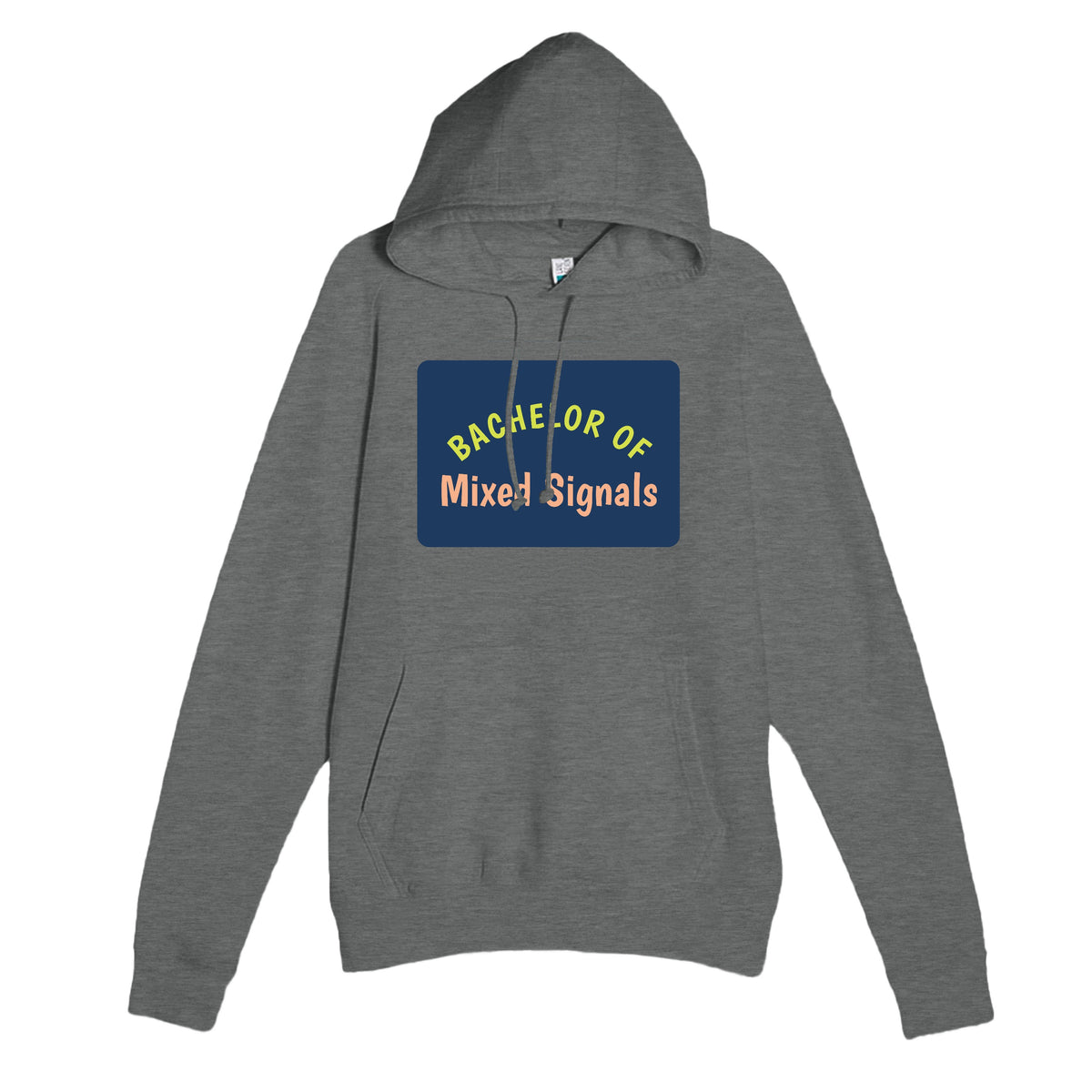 Bachelor of Mixed Signals — funny graphite heather unisex hoodie