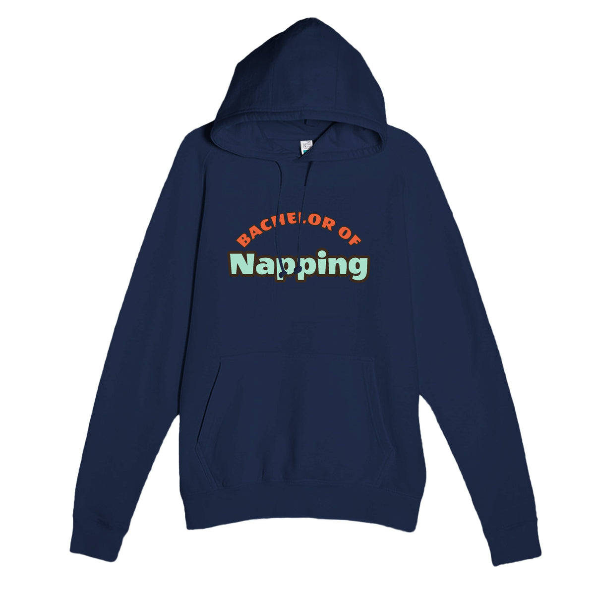 Bachelor of Napping — funny navy unisex hoodie