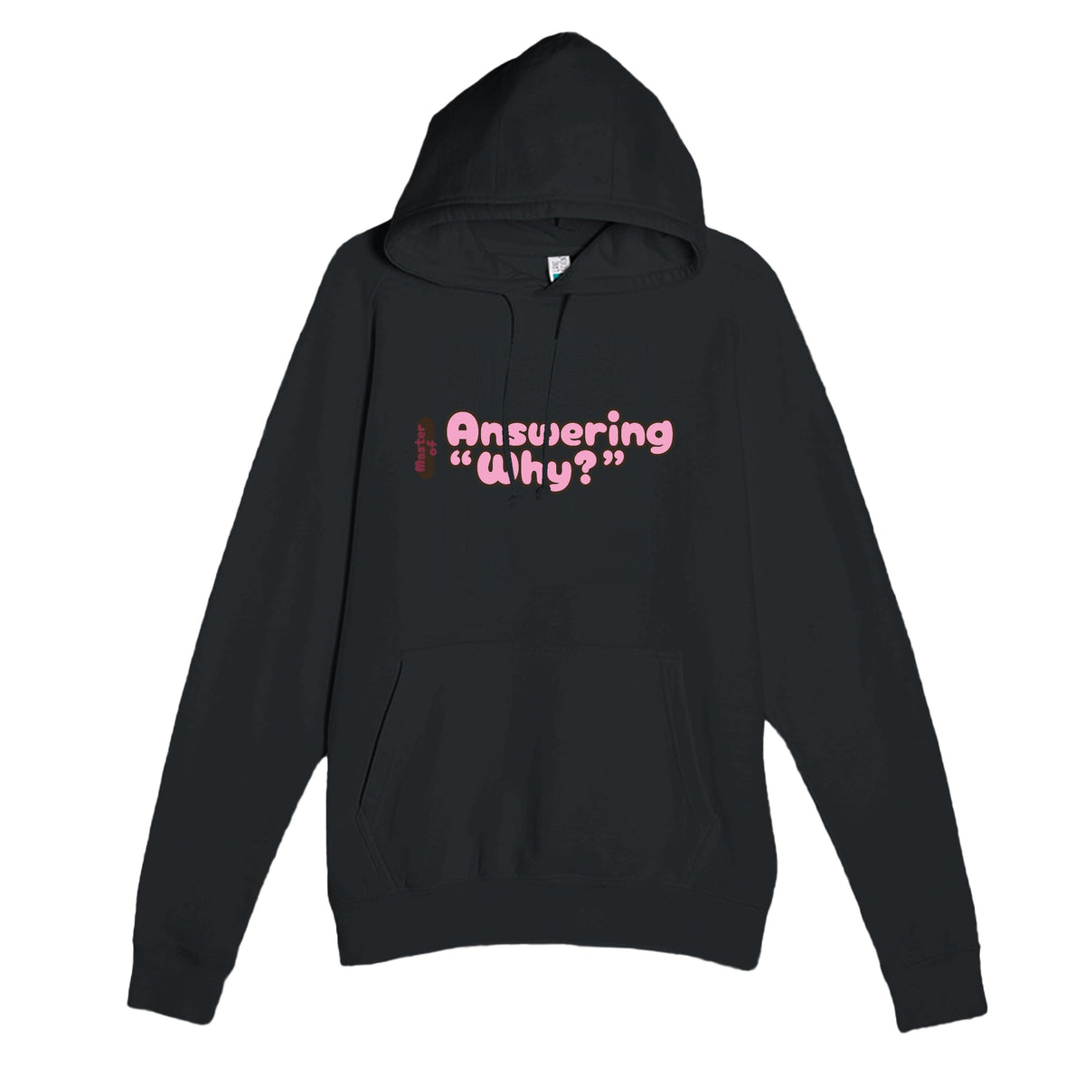 Master of Answering “Why?” — funny black unisex hoodie