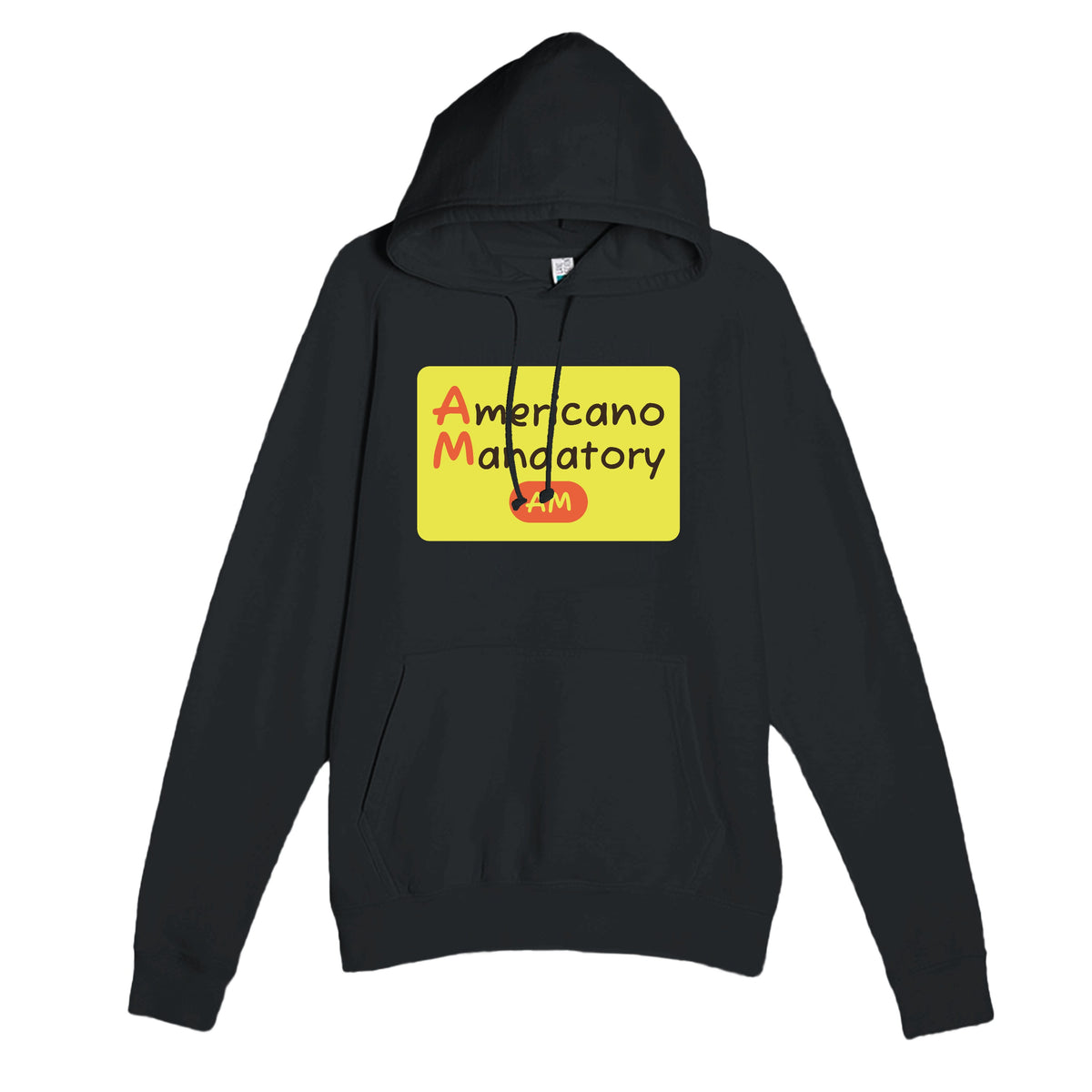 Americano Mandatory — funny black unisex hoodie