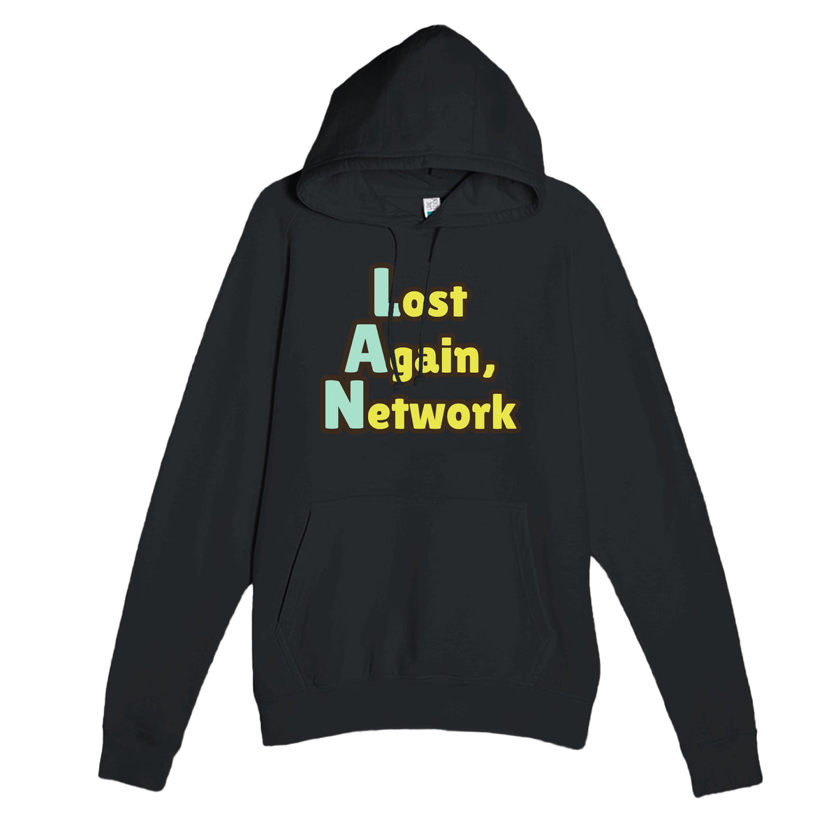 Lost Again, Network — funny black unisex hoodie