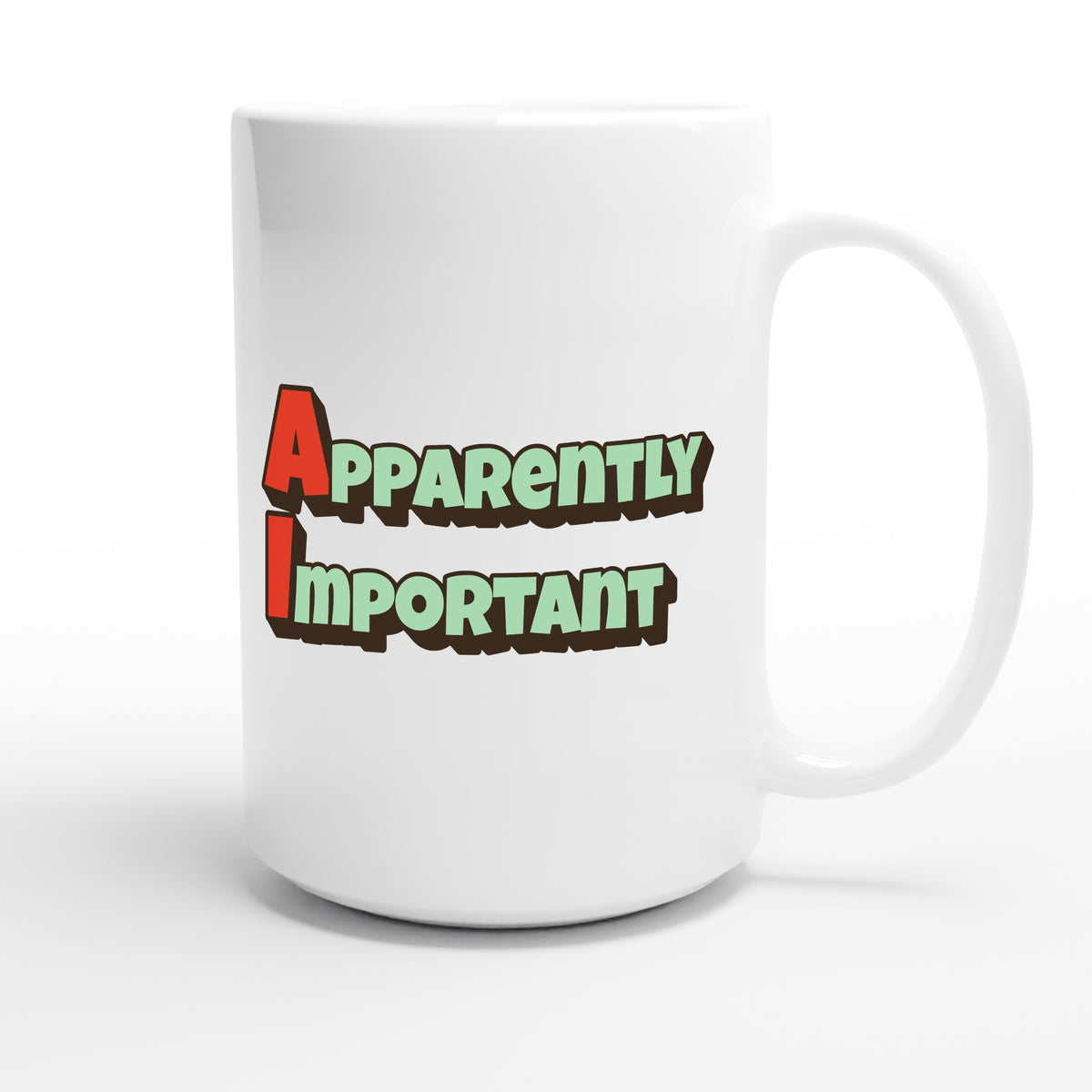 Apparently Important — funny 15oz white coffee mug