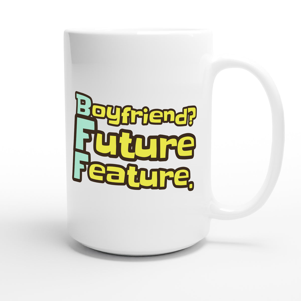 Boyfriend? Future Feature. — funny 15oz white coffee mug