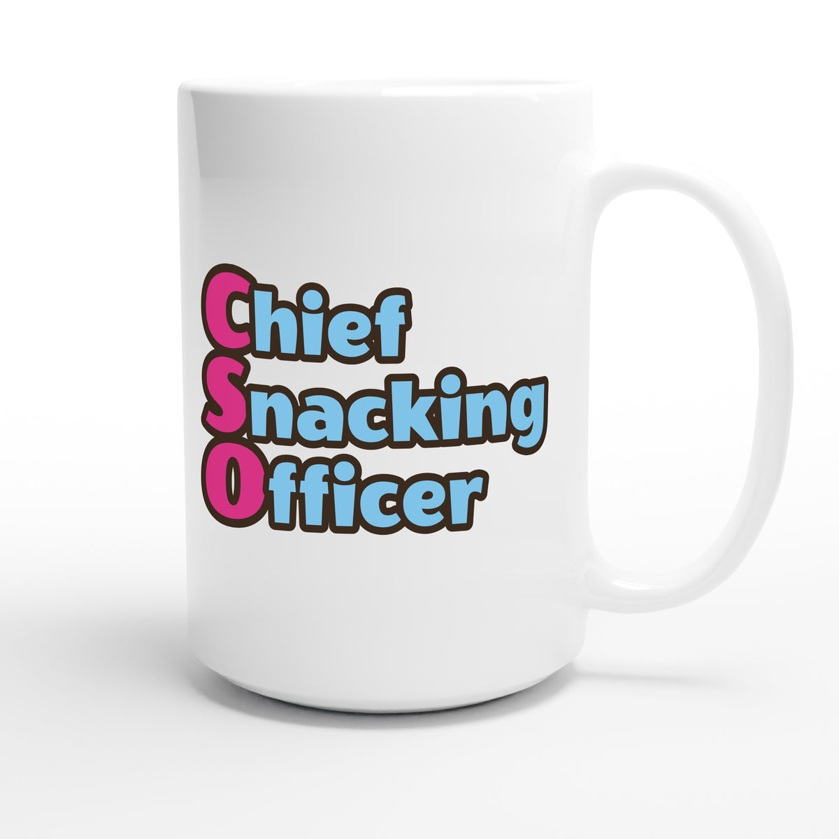 Chief Snacking Officer — funny 15oz white coffee mug
