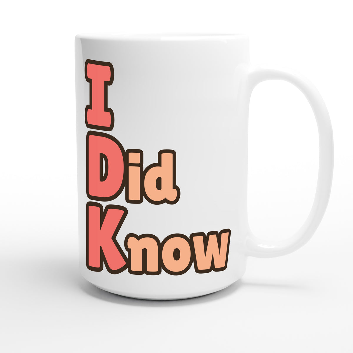 I Did Know — funny 15oz white coffee mug