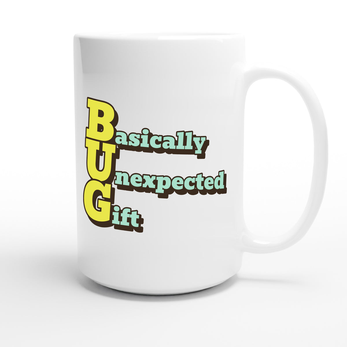 Basically Unexpected Gift — funny 15oz white coffee mug