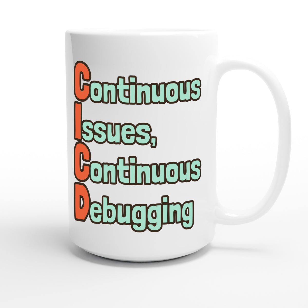 Continuous Issues, Continuous Debugging — funny 15oz white coffee mug