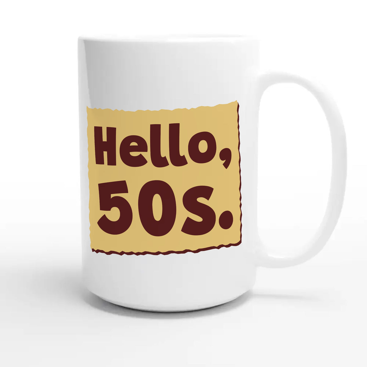 Hello, 50s — cute 15oz white coffee mug