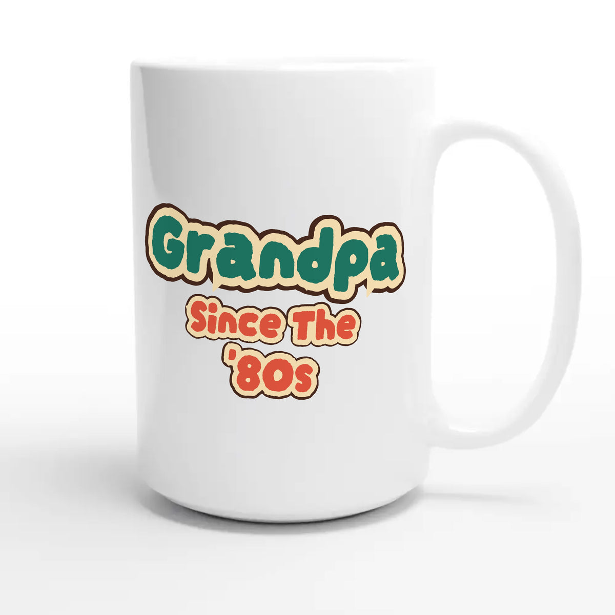Grandpa / Since The '80s — cute 15oz white coffee mug