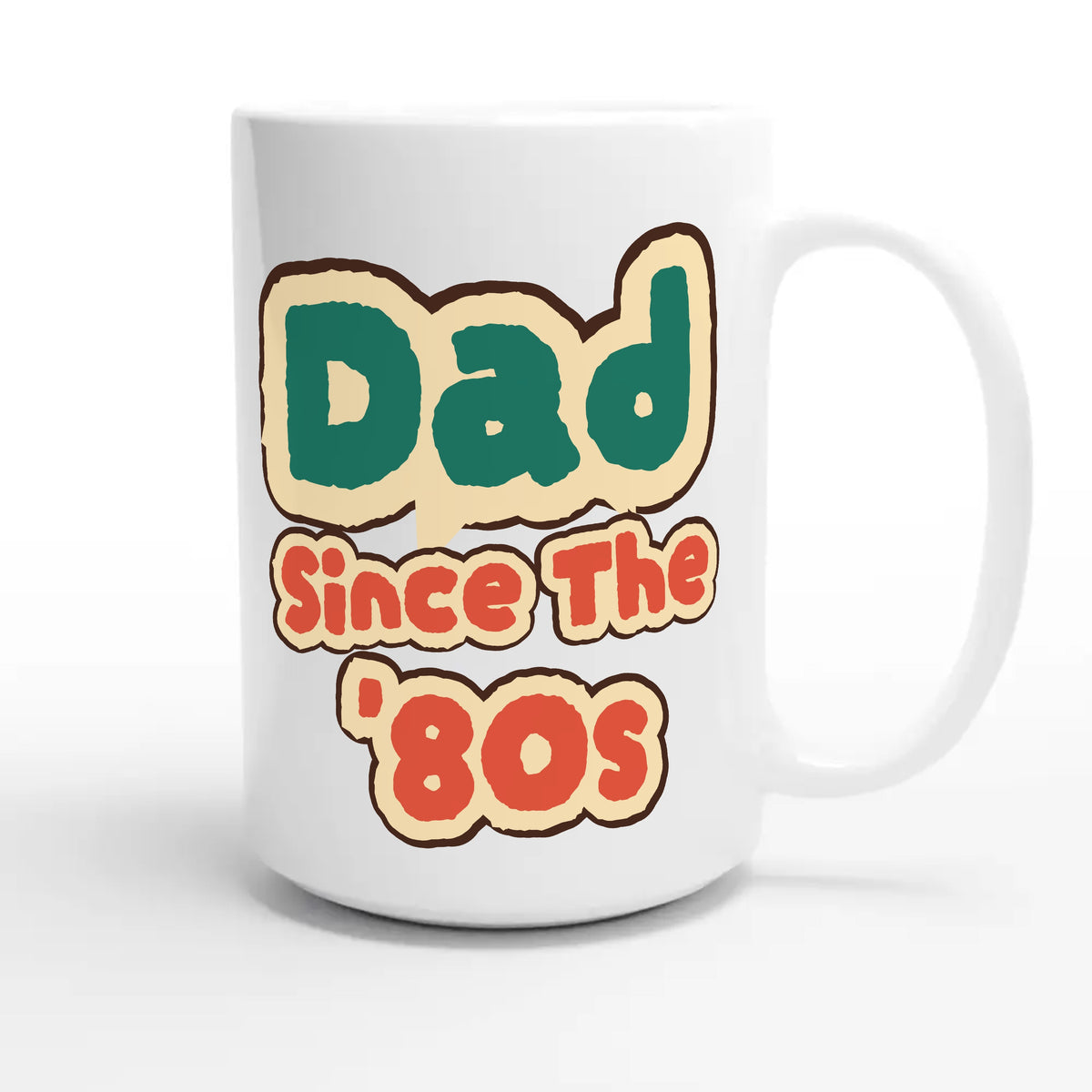 Dad / Since The '80s — cute 15oz white coffee mug