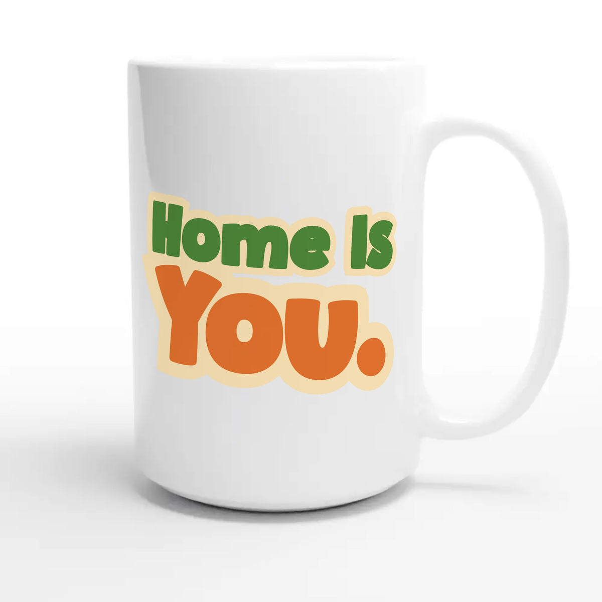 Home Is You — cute 15oz white coffee mug