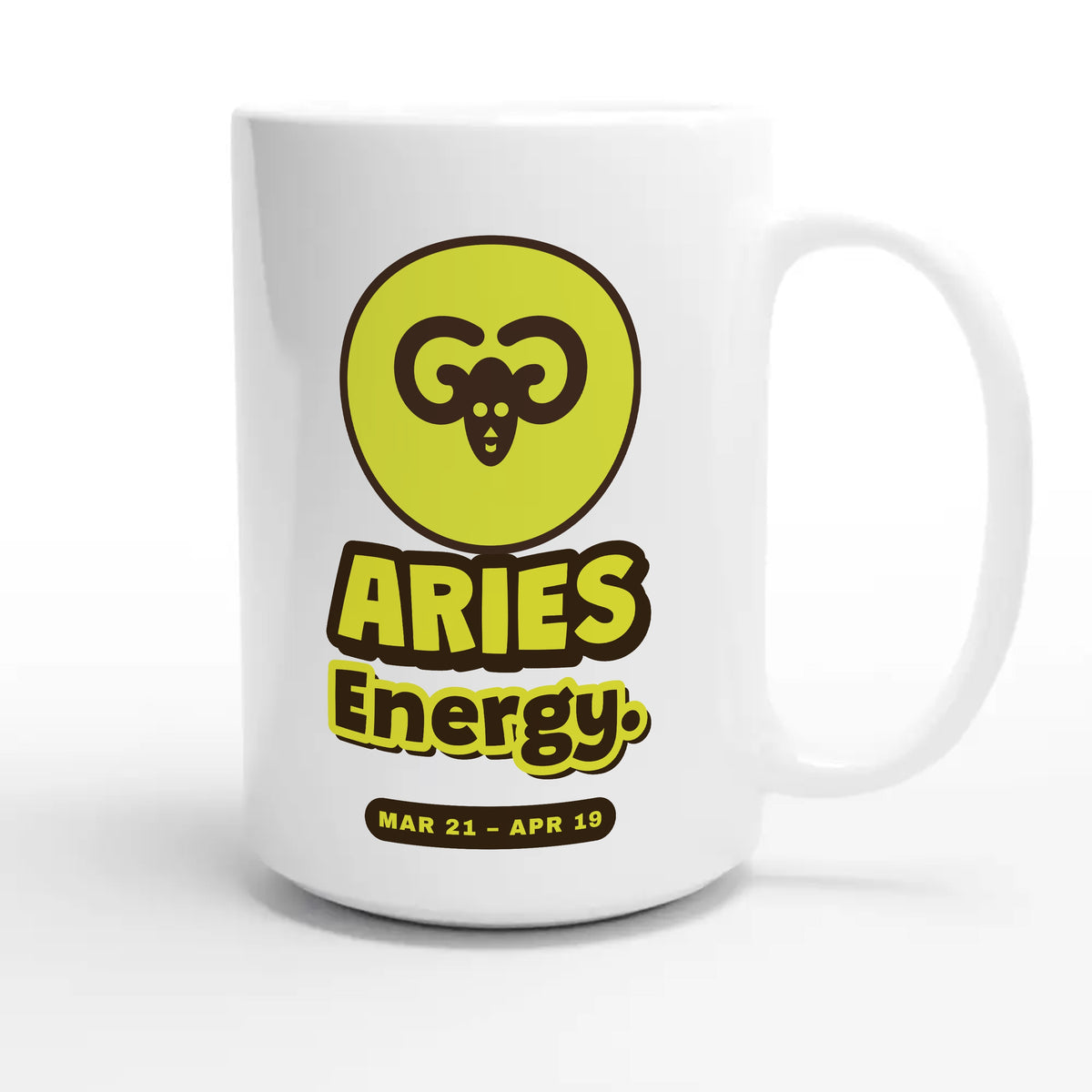 Aries Energy — cute 15oz white coffee mug