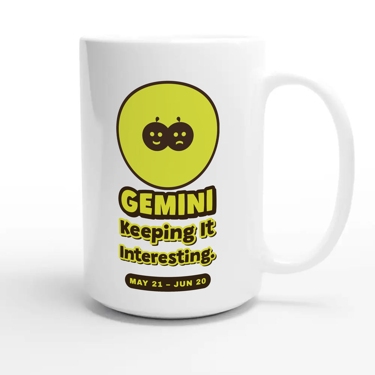 Gemini • Keeping It Interesting — cute 15oz white coffee mug