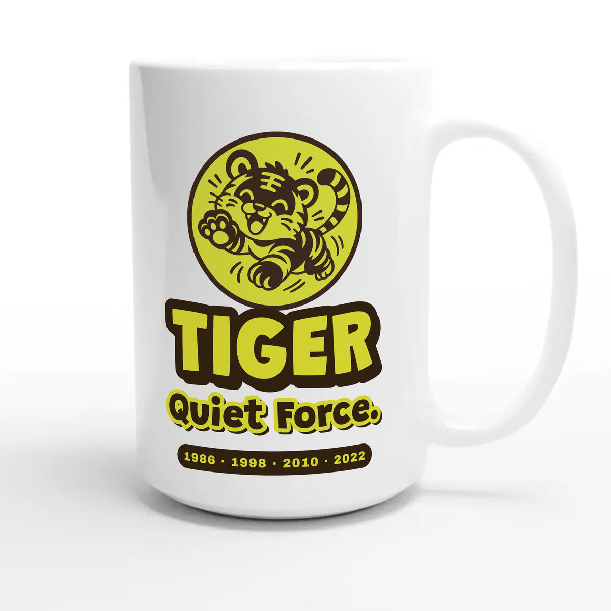 Tiger • Quiet Force — cute 15oz white coffee mug