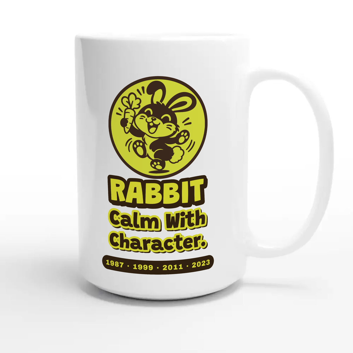 Rabbit • Calm With Character — cute 15oz white coffee mug