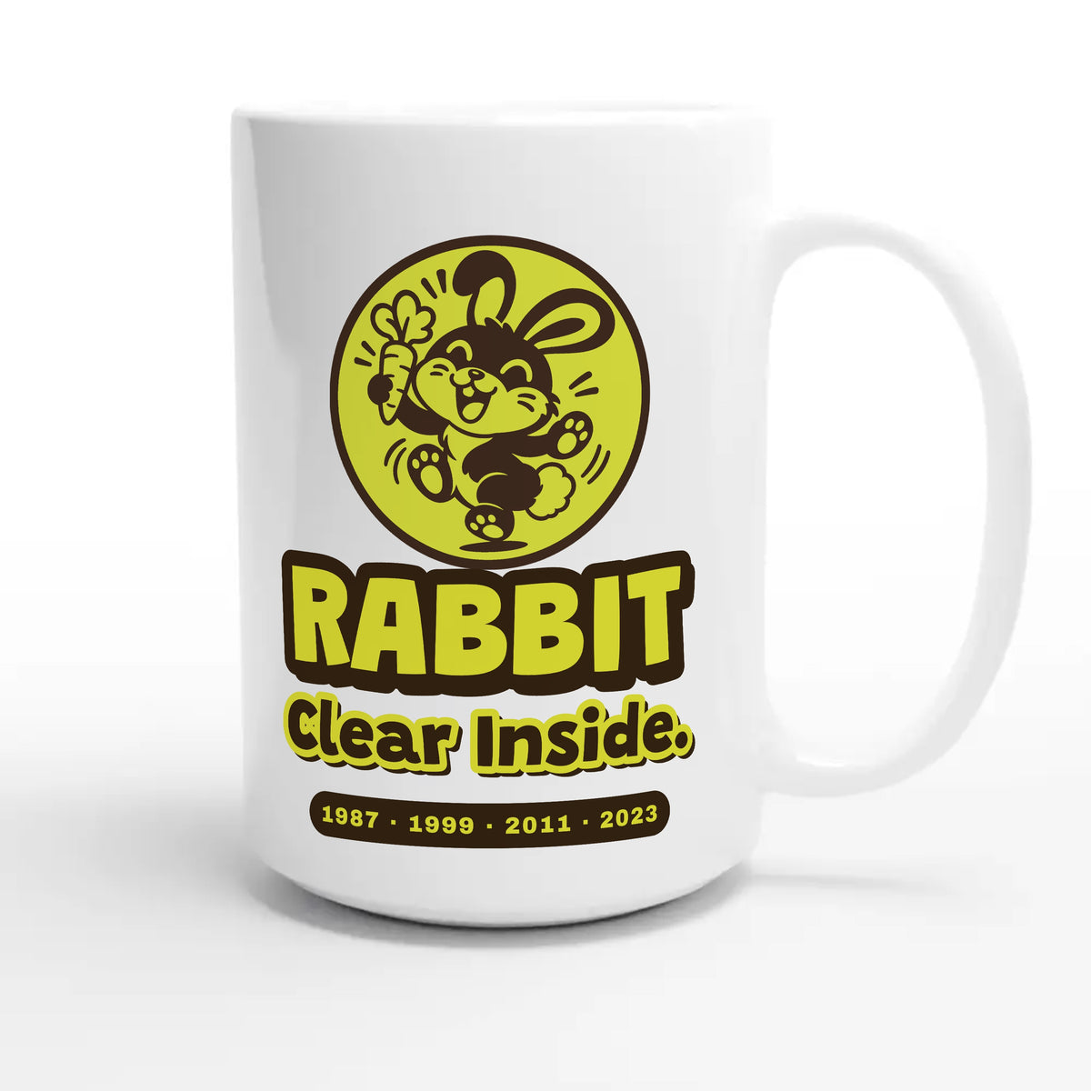 Rabbit • Clear Inside — cute 15oz white coffee mug