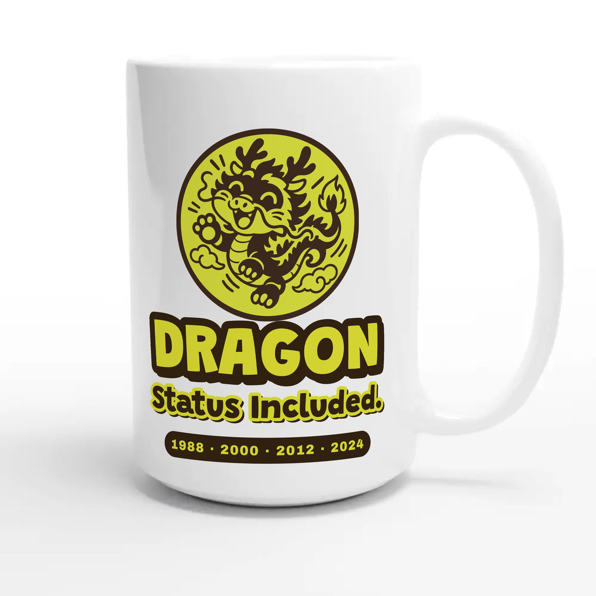 Dragon • Status Included — cute 15oz white coffee mug