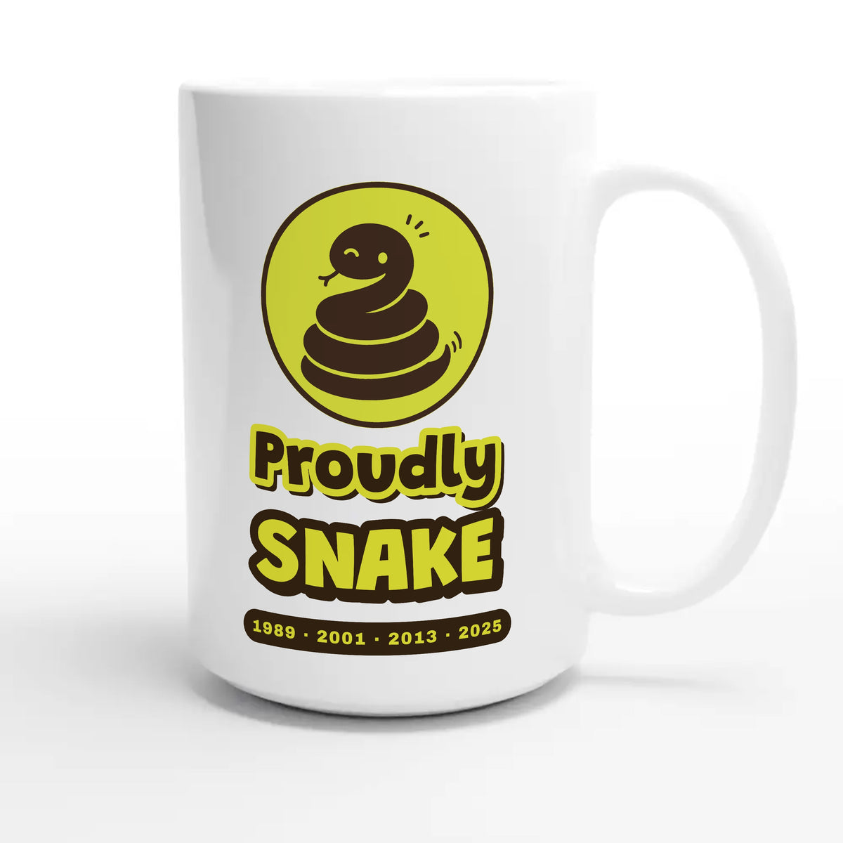 Proudly Snake — cute 15oz white coffee mug