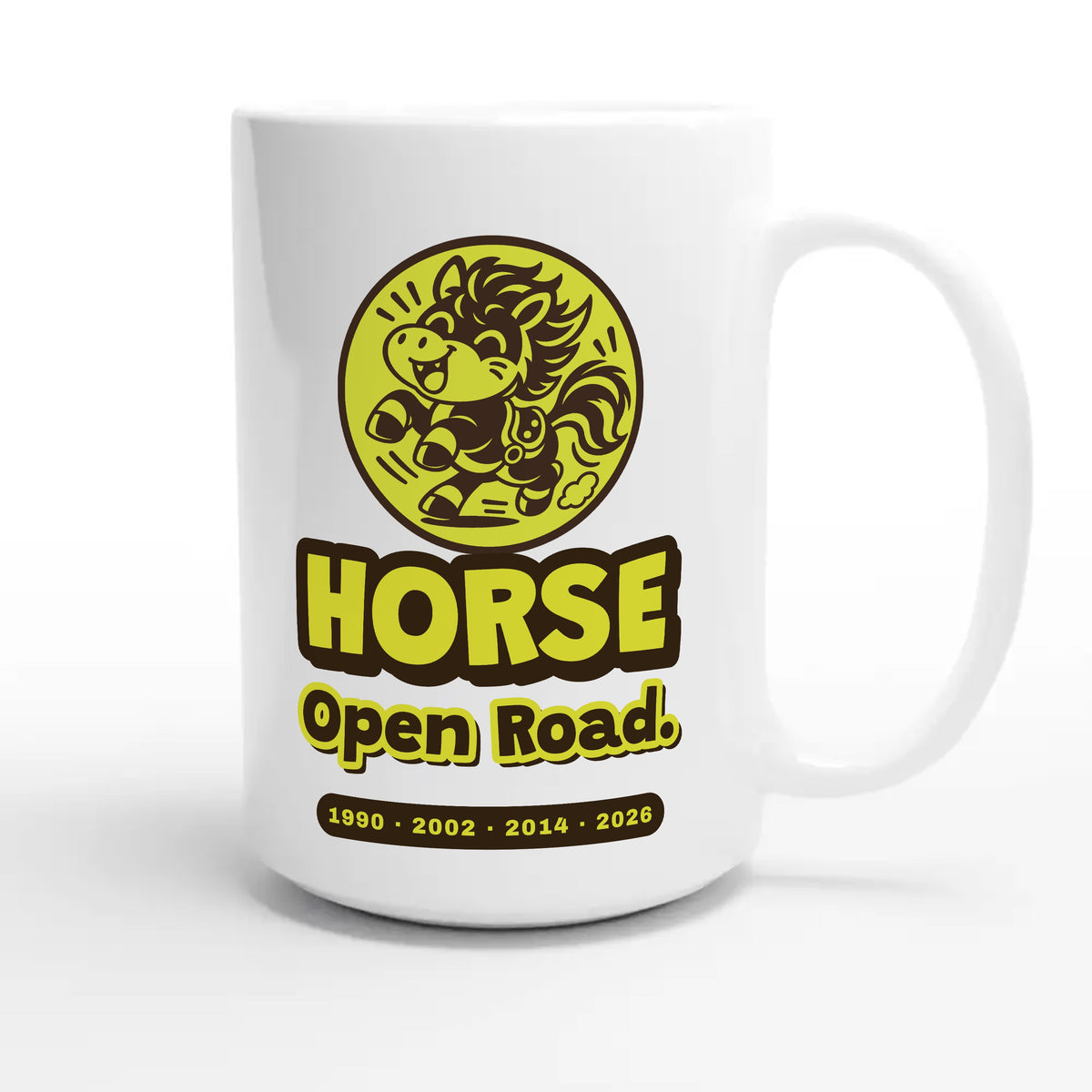 Horse • Open Road — cute 15oz white coffee mug